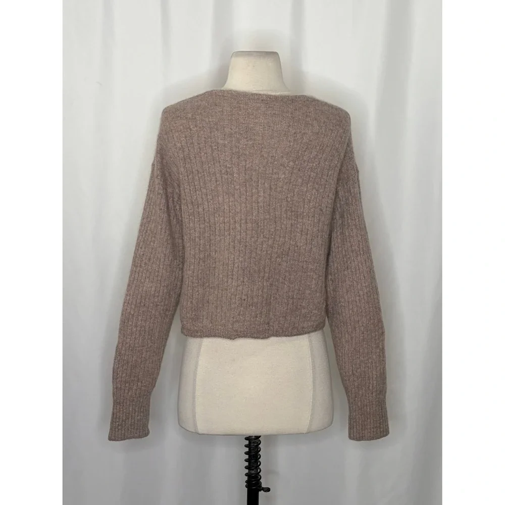 FREE PEOPLE Elias Cashmere Sweater Cropped Pullover Taupe Knitwear X-Small‎